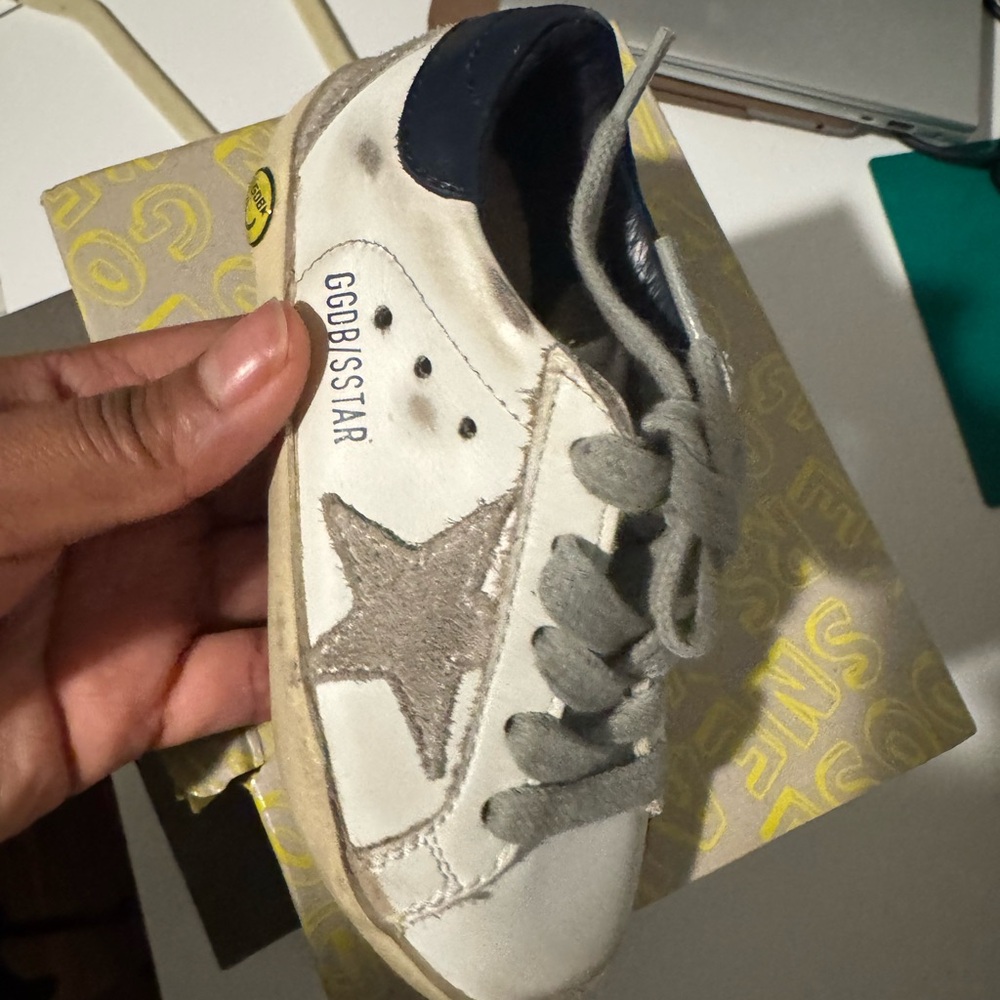 Golden Goose Kids White and Gray Star Sneakers